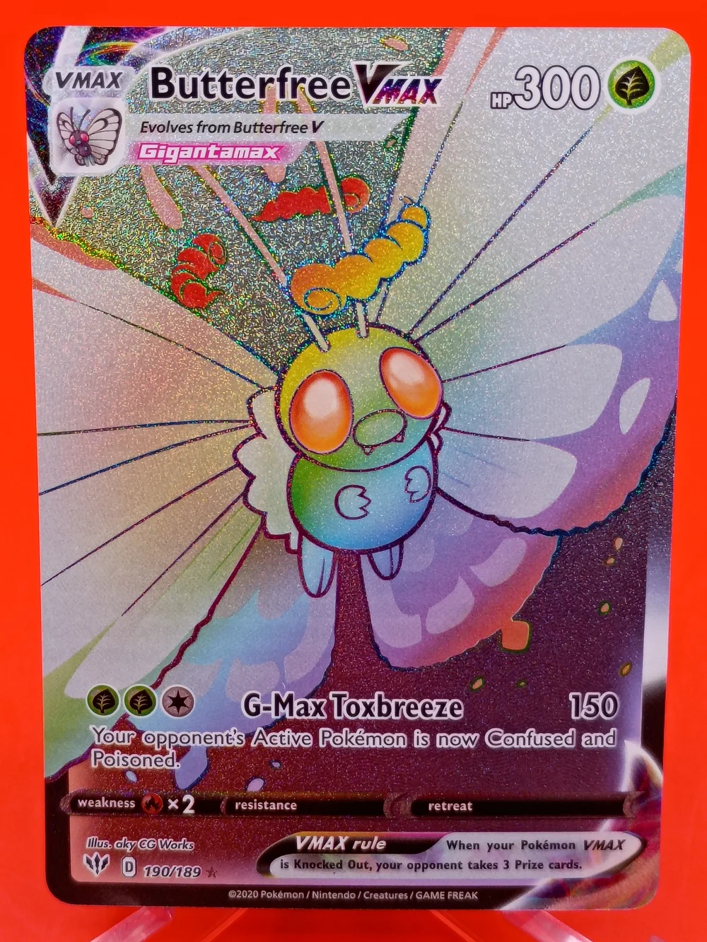 Butterfree VMAX Pokémon Holo Card - Colorful VMAX Artwork